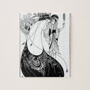 Art Nouveau Beardsley Peacock Skirt Jigsaw Puzzle
