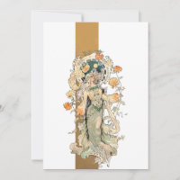 Art Nouveau Beauty with Chrystanthemums