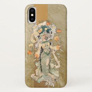Art Nouveau Beauty with Chrystanthemums iPhone X Case