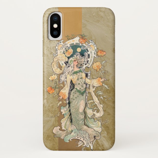 Art Nouveau Beauty with Chrystanthemums Case-Mate iPhone Case (Back)