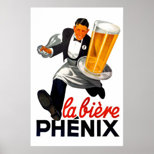 Art Nouveau Beer Poster Phénix Bière 1899 Vintage