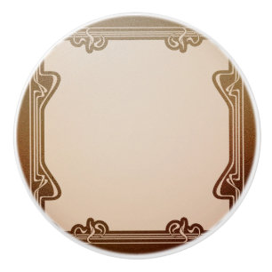 art nouveau, beige,brown,antique,belle époque, ele ceramic knob