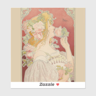 Art Nouveau Belle Époque Lady Roses Livemont