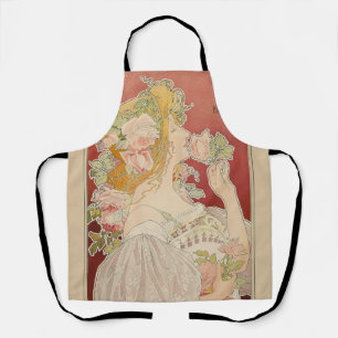 Art Nouveau Belle Époque Lady Roses Livemont Apron