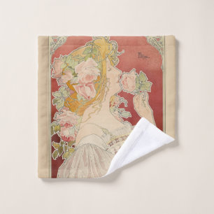 Art Nouveau Belle Époque Lady Roses Livemont Bath Towel Set