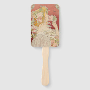 Art Nouveau Belle Époque Lady Roses Livemont Hand Fan