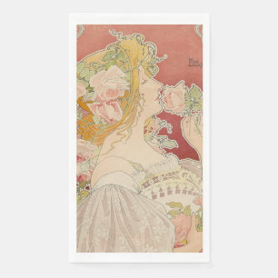 Art Nouveau Belle Époque Lady Roses Livemont Napkin