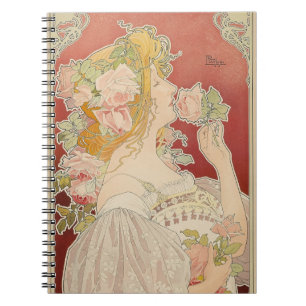 Art Nouveau Belle Époque Lady Roses Livemont Notebook