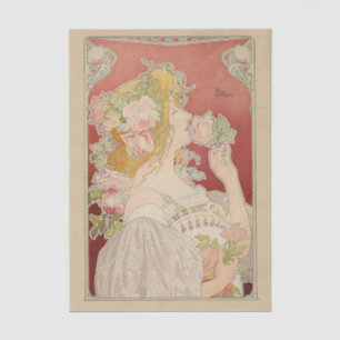 Art Nouveau Belle Époque Lady Roses Livemont Tissue Paper