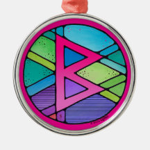 Art Nouveau Berkano Rune of Mother Earth