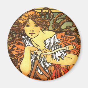 Art Nouveau Bicycle - Alphonse Mucha Magnet