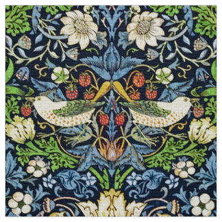Art Nouveau Bird and Flower Tapestry Pattern Fabric