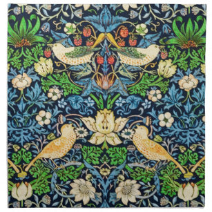 Art Nouveau Bird and Flower Tapestry Pattern Napkin
