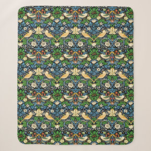 Art Nouveau Bird and Flower Tapestry Pattern Sherpa Blanket