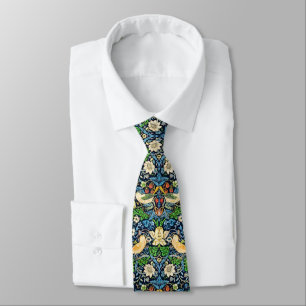 Art Nouveau Bird and Flower Tapestry Pattern Tie