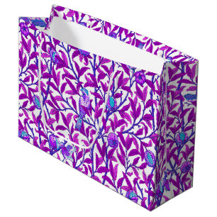 Art Nouveau Bird and Pomegranate, Amethyst Purple  Large Gift Bag