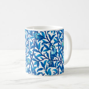 Art Nouveau Bird and Pomegranate, Cobalt Blue Coffee Mug