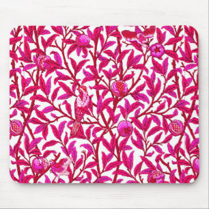 Art Nouveau Bird and Pomegranate, Fuchsia Pink Mouse Pad