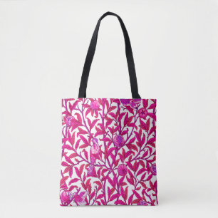 Art Nouveau Bird and Pomegranate, Fuchsia & Violet Tote Bag