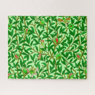 Art Nouveau Bird and Pomegranate, Lime Green  Jigsaw Puzzle