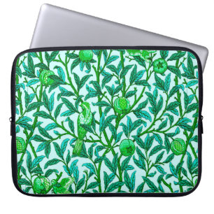 Art Nouveau Bird and Pomegranate, Turquoise & Aqua Laptop Sleeve