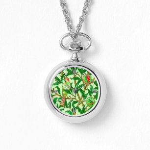 Art Nouveau Bird & Pomegranate, Lime Green Watch