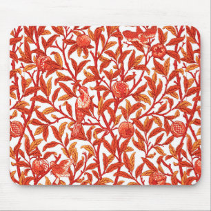 Art Nouveau Bird & Pomegranate, Mandarin Orange Mouse Pad