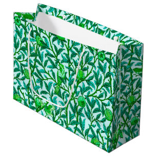 Art Nouveau Bird & Pomegranate, Turquoise & Aqua Large Gift Bag