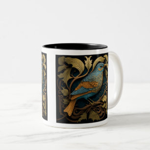 Art Nouveau Bird Two-Tone Mug, 11 oz Coffee Mug