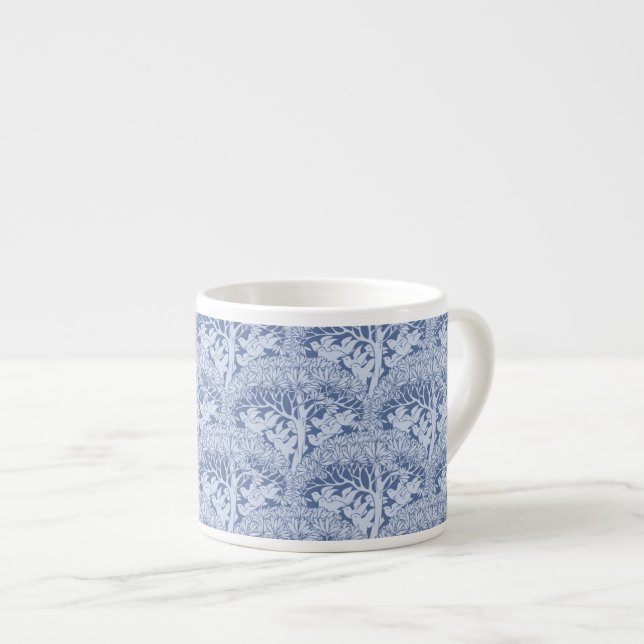 Art Nouveau Birds and Trees Pattern Espresso Mugs (Front Right)