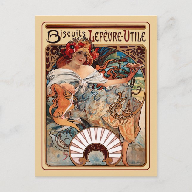 Art Nouveau - Biscuits Lefeure-Utile Postcard (Front)