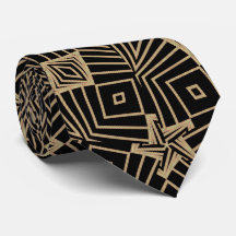 Art Nouveau Black and Beige Diamonds Pattern