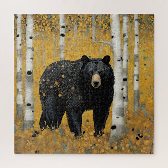 Art Nouveau Black Bear Jigsaw Puzzle (Vertical)