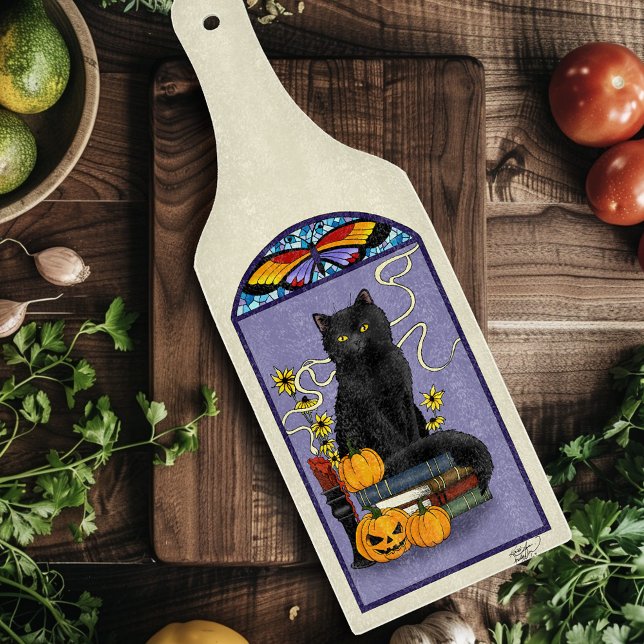 Art Nouveau Black Cat Cutting Board (Creator Uploaded)