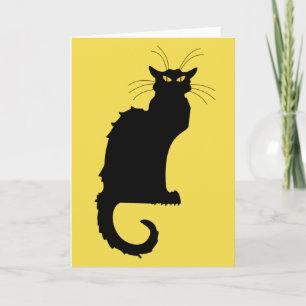Art Nouveau Black Cat Greeting Card