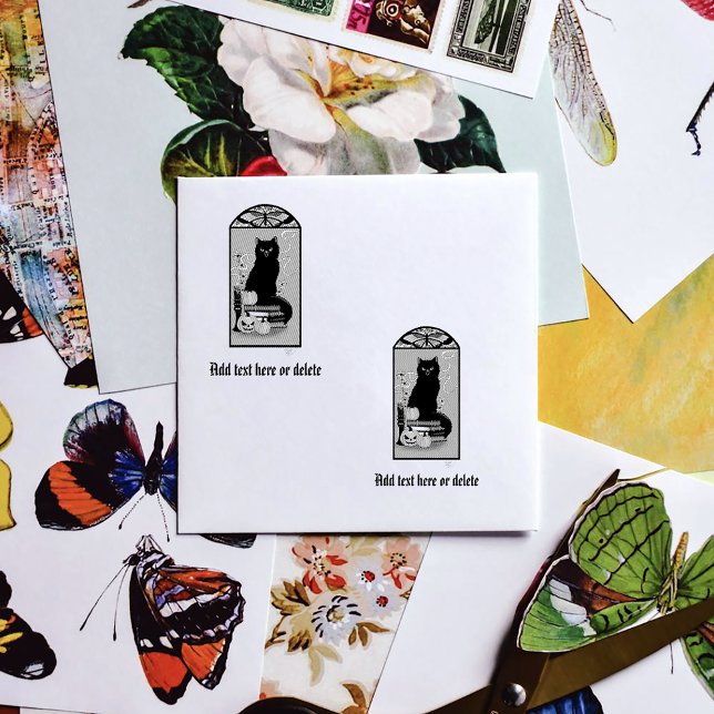 Art Nouveau Black Cat Rubber Stamp (Creator Uploaded)