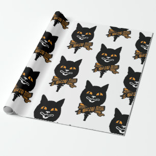 ART NOUVEAU BLACK CAT Wrapping Paper HALLOWEEN