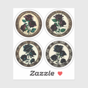 Art Nouveau Black Roses Red Rose Assortment #1