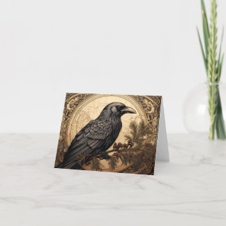 Art Nouveau Blank Crow Thank You Cards