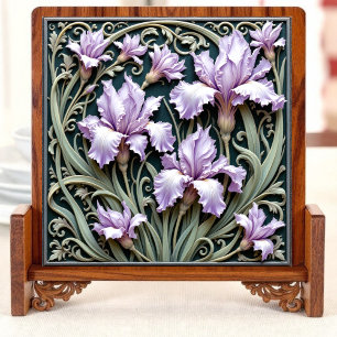 Art Nouveau Bloom Ceramic Tile