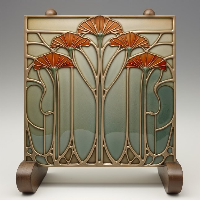 Art Nouveau Bloom [Set 2/4] Ceramic Tile (Creator Uploaded)