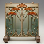 Art Nouveau Bloom [Set 3/4] Ceramic Tile<br><div class="desc">Elevate your home décor with the "Art Nouveau Bloom Ceramic Tile, " a stunning piece that captures the elegance and sophistication of the Art Nouveau movement. This ceramic tile, printed by Zazzle, features an intricate design of stylised flowers in warm shades of orange and red, set against a soothing gradient...</div>