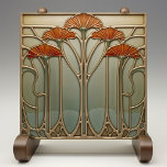 Art Nouveau Bloom [Set 4/4] Ceramic Tile<br><div class="desc">Elevate your home décor with the "Art Nouveau Bloom Ceramic Tile, " a stunning piece that captures the elegance and sophistication of the Art Nouveau movement. This ceramic tile, printed by Zazzle, features an intricate design of stylised flowers in warm shades of orange and red, set against a soothing gradient...</div>