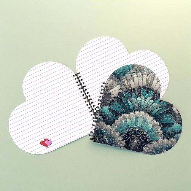 Art Nouveau Blue and Silver Fans Notebook (Creator Uploaded)