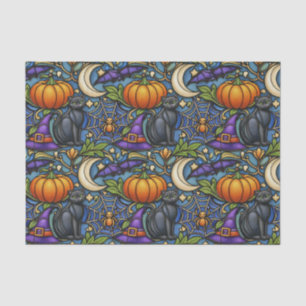 Art Nouveau Blue Halloween Tissue Paper