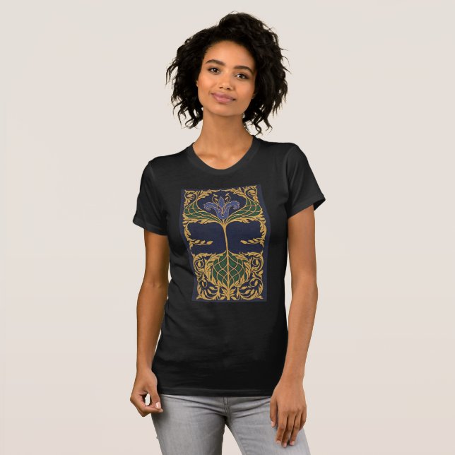 Art Nouveau Blue Lily T-Shirt (Front Full)