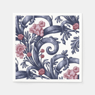 Art Nouveau Blue Pink Napkin