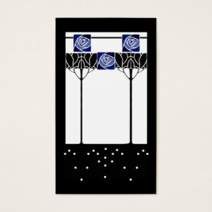 Art nouveau blue roses