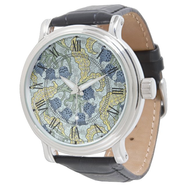 Art nouveau bluebells watch (Angled)