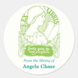 Art Nouveau Bookplate Stickers